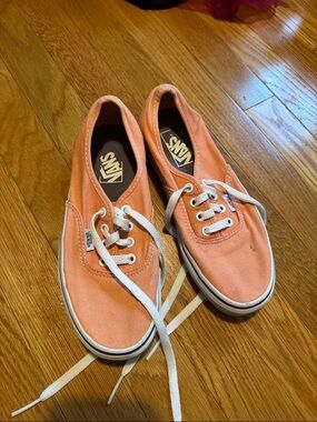 Vans Low-Top Canvas Sneakers in Peach